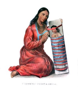 Chippeway (Ojibwe) kobieta i dziecko