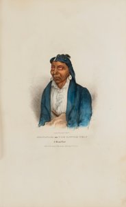 MO-WAN-ZA lub Mały Wilk; Wódz Miami, z Portfolio Aborygenów autorstwa James Otto Lewis