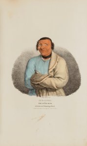 SHE-SHEBA lub Mała Kaczka; sławny wódz Winnebago, z aborygeńskiego portfolio autorstwa James Otto Lewis