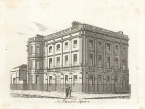 Harewood House, Hanover Square, Londyn autorstwa James Peller Malcolm