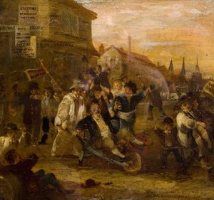 Zamieszki wyborcze w Coventry, 1861 autorstwa James Pollard