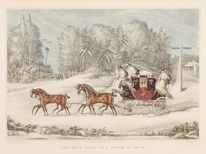 Pocztowy trener w burzy śnieżnej, 1825