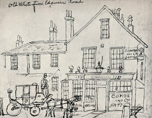 Stary biały lew, Edgware Road, c1821 autorstwa James Pollard