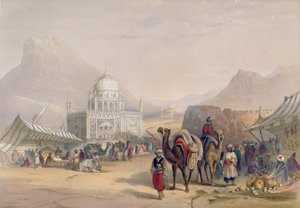 Świątynia „Ahmeda Shauha”, króla Afganistanu, Kandahar, tablica 27 z „Krajobrazy, mieszkańcy i stroje Afganistanu”, ryty przez Roberta Carricka (ok. 1829-1904) 1848