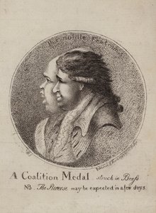 Medal Koalicji, Struck in Brass: satyra na koalicję brytyjskich polityków Lorda Northa i Charlesa Jamesa Foxa, 1783