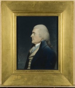 Thomas Jefferson, ok. 1797 (pastel na szarym papierze) autorstwa James Sharples