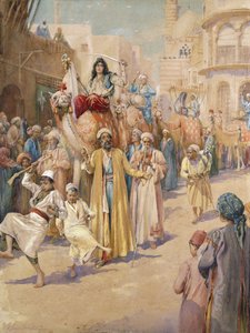 Arabska procesja ślubna przez Kair,