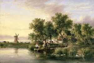 Krajobraz rzeki Norfolk oświetlonej słońcem