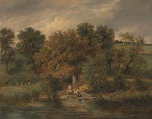 Mycie owiec w Postwick Grove, Norwich autorstwa James Stark