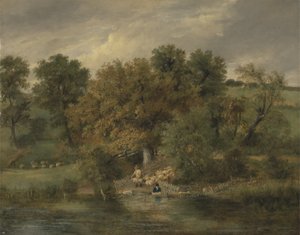 Mycie owiec w Postwick Grove, Norwich, ok. 1822 (olej na panelu)