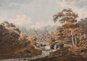 Habbies How, Peggys Pool i Carlops Hill (tusz i wc na papierze) autorstwa James Stevenson