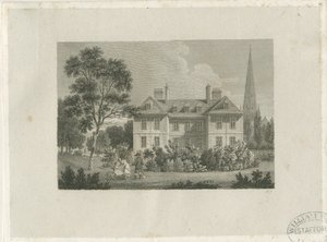 Lichfield - Pałac Biskupi w The Close: grawerowanie, nd [c 1816] (druk) autorstwa James Storer