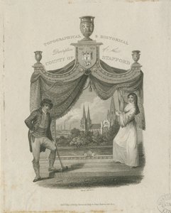 Katedra w Lichfield - widok na południowy zachód: grawerowanie i [ok. 1820] autorstwa James Storer