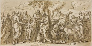 Lupercalia (recto) i Szkice Figur (verso) autorstwa James Thornhill