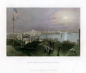 Boston widziany z Dorchester Heights, USA, 1838.