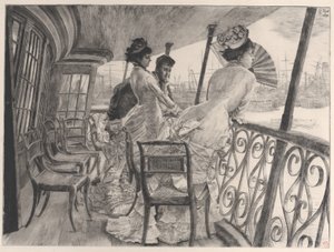 Galeria H.M.S. Kalkuta Pamiątka Balu na Okręcie La galerie du Calcutta..., 1876. autorstwa James Tissot