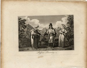 Rosyjskie Suknie Chłopskie, ok. 1775 autorstwa James Tookey