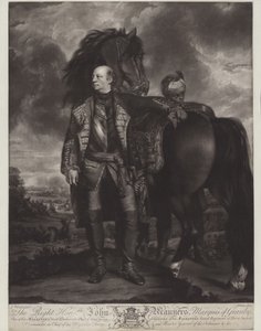 John Manners, markiz Granby (mezzotinta) autorstwa James Watson