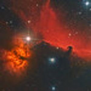 Mgławica Koński Łeb i Mgławica Płomień autorstwa James Webb Space Telescope (NASA)