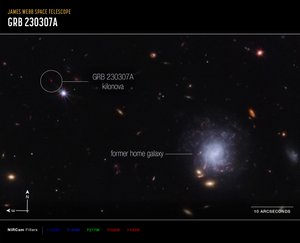 Kilonova i obraz kompasu galaktyki macierzystej autorstwa James Webb Space Telescope (NASA)