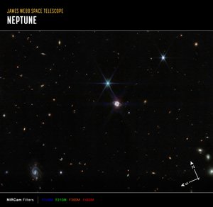 Szerokie pole Neptuna (obraz z kompasu NIRCam) autorstwa James Webb Space Telescope (NASA)