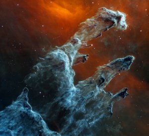 Filary Stworzenia (obraz MIRI) autorstwa James Webb Space Telescope (NASA)