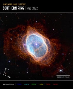 Mgławica Pierścień Południowy (obraz z kompasu NIRCam) autorstwa James Webb Space Telescope (NASA)