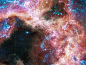 Mgławica Tarantula (obraz MIRI) autorstwa James Webb Space Telescope (NASA)