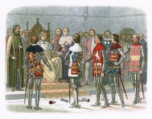 Arundel, Gloucester, Nottingham, Derby i Warwick przed królem Ryszardem II autorstwa James William Edmund Doyle
