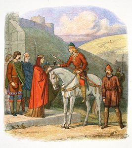 Edward Męczennik przybywający do Corfe, Dorset, 978 1864 autorstwa James William Edmund Doyle