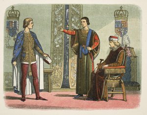 Henryk VI i książęta Yorku i Somerset, wrzesień 1450, z A Chronicle of England BC 55 do AD 1485, wyd. Londyn autorstwa James William Edmund Doyle