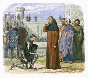 Spotkanie Ryszarda II i Henryka Bollinbroke, na którym Henryk domaga się tronu autorstwa James William Edmund Doyle