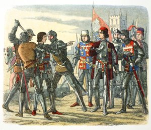 Morderstwo księcia Edwarda po jego schwytaniu przez króla Edwarda IV, 1471 1864. autorstwa James William Edmund Doyle