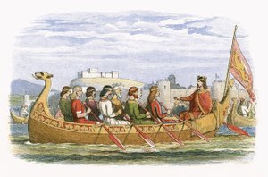 Barka Edgar z ośmioma królami na Dee autorstwa James William Edmund Doyle