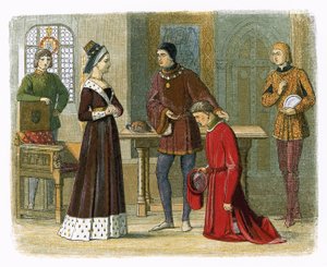 Hrabia Warwick poddaje się królowej Margaret autorstwa James William Edmund Doyle
