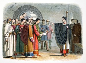 Thomas a Becket zabrania hrabiemu Leicester wydawania na niego wyroku, 1162 1864 autorstwa James William Edmund Doyle