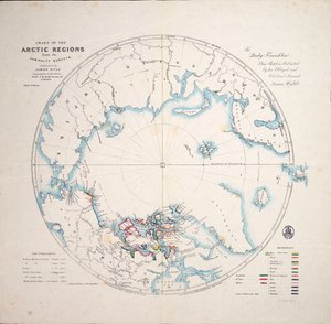 Mapa regionów arktycznych z badań Admiralicji, wydanie trzecie, ok. 1854 r. (rycina) autorstwa James the Younger Wyld