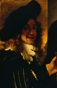 Muzyk, fragment z The Procuress autorstwa Johannes Vermeer