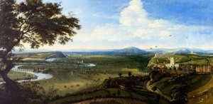 Widok Nottingham od wschodu, ok. 1695 (olej na płótnie) autorstwa Jan (attr.to) Siberechts
