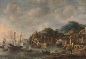 Holenderskie statki w porcie zagranicznym autorstwa Jan Abrahamsz. Beerstraten
