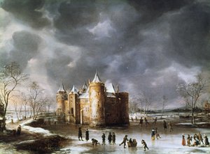 Zamek Muiden zimą 1658 r.