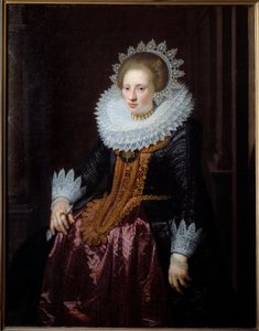 Portret kobiety Dawniej znany jako Portret Madame Vrydags syn Van Vollenhoven Obraz Jana Van Ravesteyna (1570-1657) (ec.holl.) 1620 nd. 1,34x1,04 m Lille, Muzeum Sztuk Pięknych