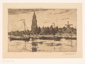 Widok na Rhenen autorstwa Jan Antonius van Schooten (signed by artist)