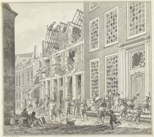 Splądrowanie domu Lucasa van Stevenincka, 1787 autorstwa Jan Arends (signed by artist)