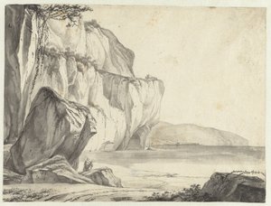 Widok na wybrzeże ze skałami wynurzającymi się z wody autorstwa Jan Asselijn (attributed to)