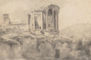 Widok świątyni Westy w Tivoli autorstwa Jan Asselijn (possibly)