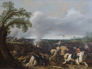 Król Gustaw II Adolf Szwecji w bitwie pod Lützen 16 listopada 1632