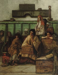 Ławeczka dla kobiet w synagodze w Pradze, 1855