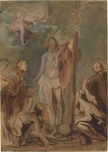 Zmartwychwstały Chrystus otoczony świętymi