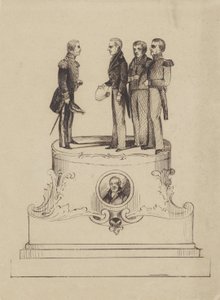 Projekt pomnika na 50 lat niepodległości od Królestwa Niderlandów w 1863 r. autorstwa Jan Bos